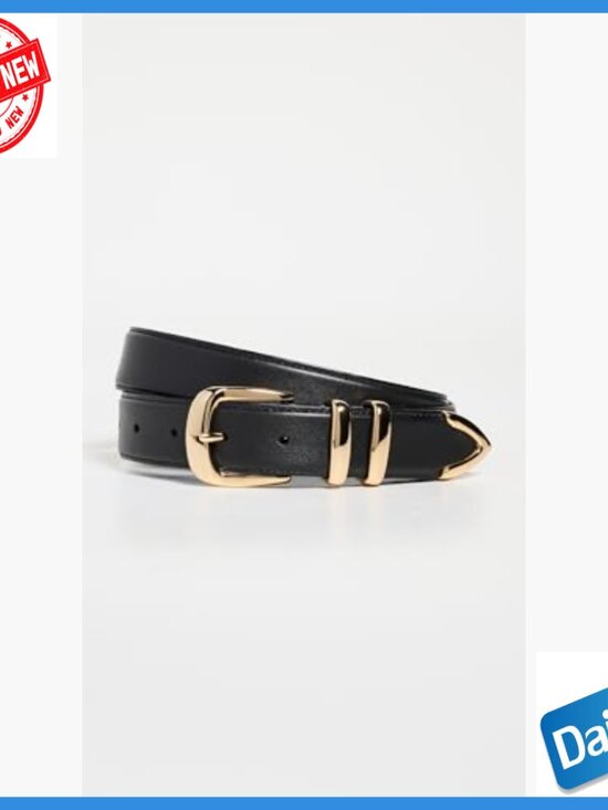 Adjustable Leather Fashion Belt with Silver Buckle, X-Small Size
